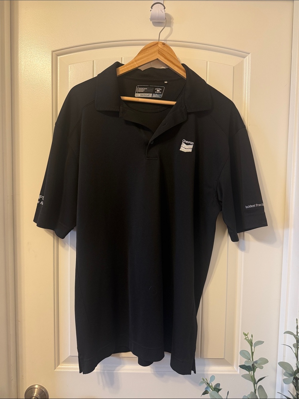 Chevron Black Men's Performance Polo
